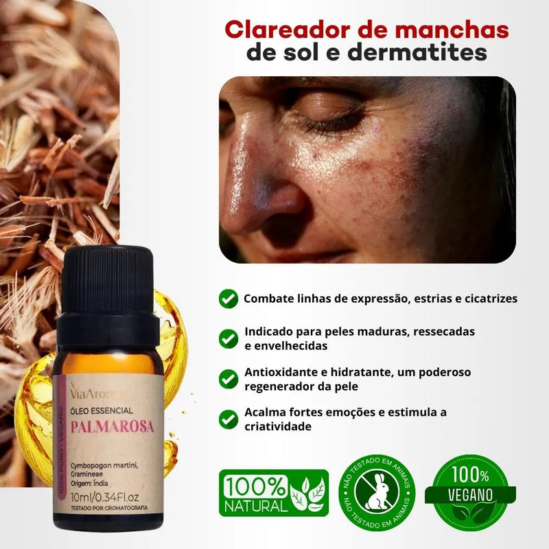 Óleo Essencial Palmarosa 10ml - Perfume de Ester