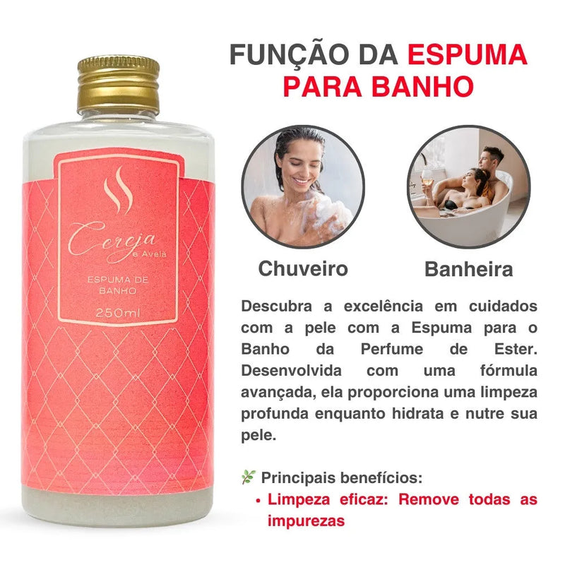 Espuma para Banho Cereja e Avelã 250ml - Perfume de Ester