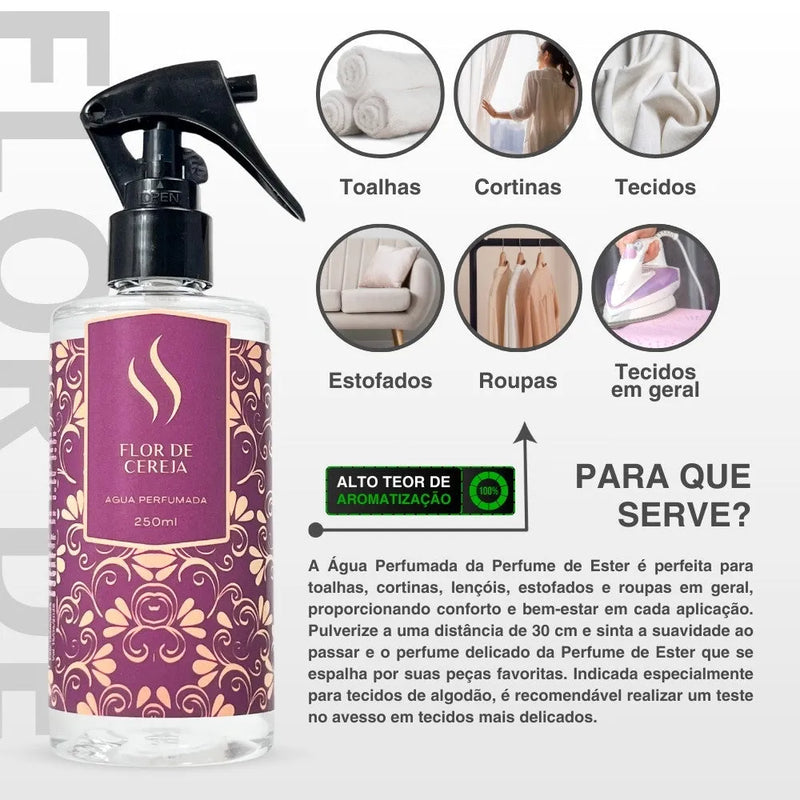 Água Perfumada Flor de Cereja 250ml - Perfume de Ester - Perfume de Ester