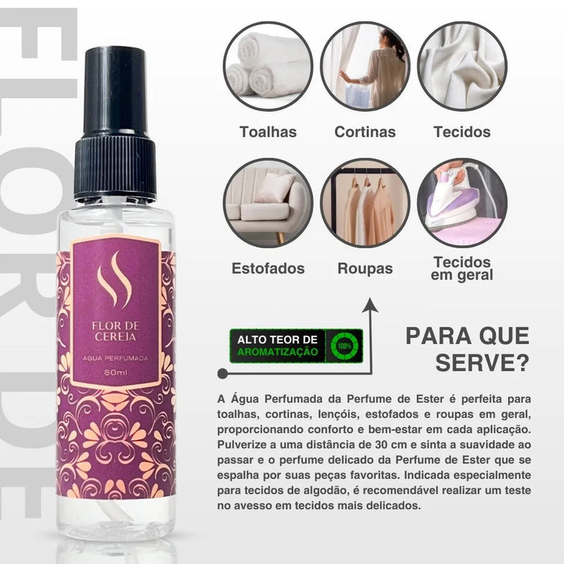 Água Perfumada Flor de Cereja 60ml - Perfume de Ester - Perfume de Ester