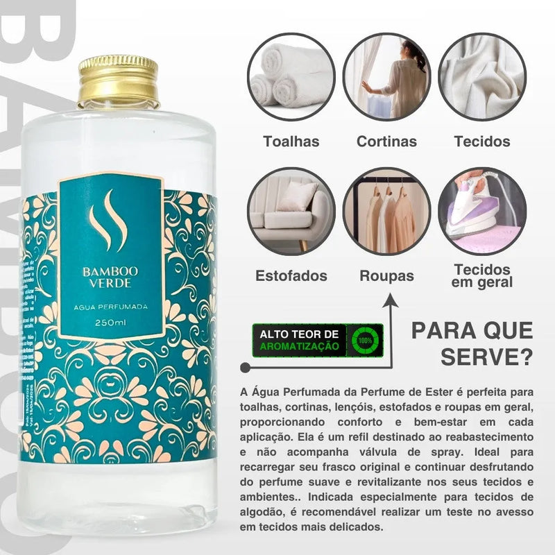 Refil de Água Perfumada Bamboo Verde 500ml - Perfume de Ester - Perfume de Ester