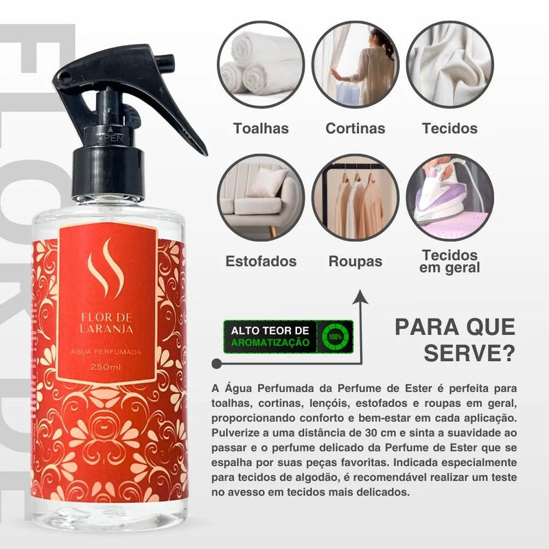 Água Perfumada Flor de Laranja 250ml - Perfume de Ester - Perfume de Ester