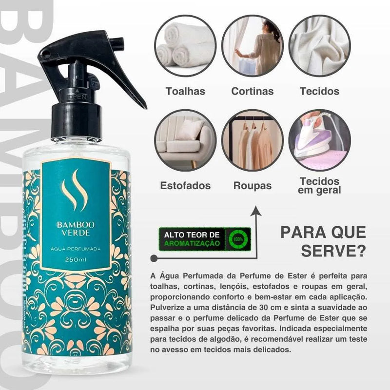 Água Perfumada Bamboo Verde 250ml - Perfume de Ester - Perfume de Ester