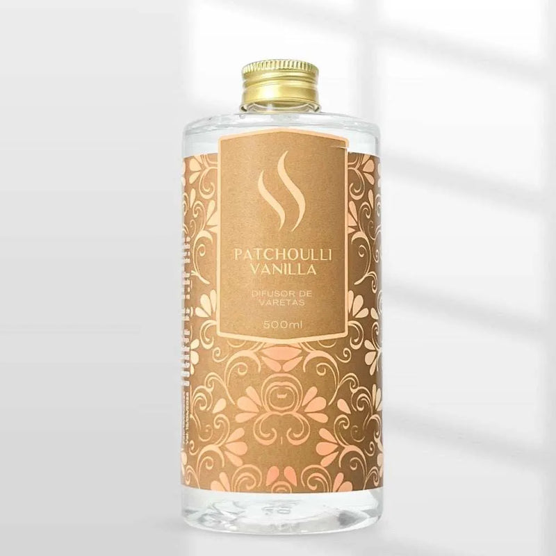 Difusor de Varetas Refil - Patchoulli Vanilla 500ml - Perfume de Ester