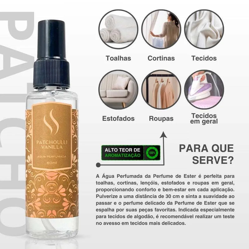 Água Perfumada Patchoulli Vanilla 60ml - Perfume de Ester - Perfume de Ester