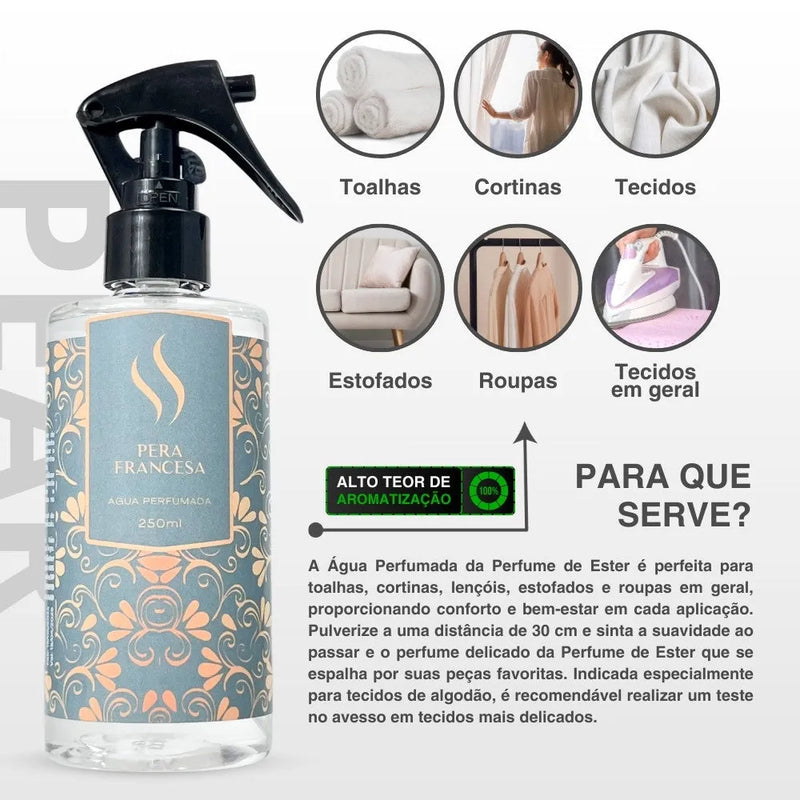 Água Perfumada Pera Francesa 250ml - Perfume de Ester - Perfume de Ester