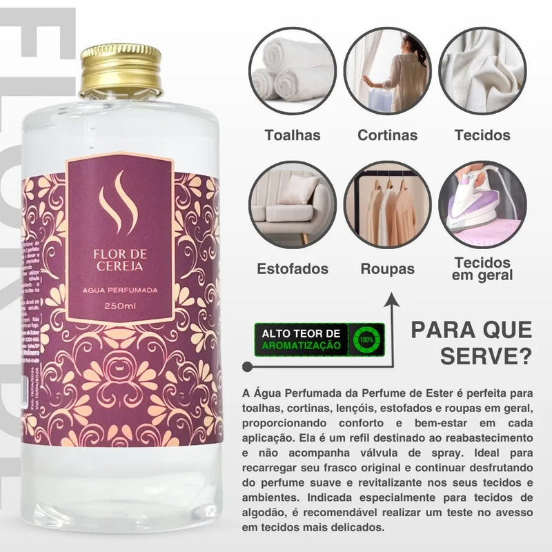 Refil de Água Perfumada Flor de Cereja 500ml - Perfume de Ester - Perfume de Ester