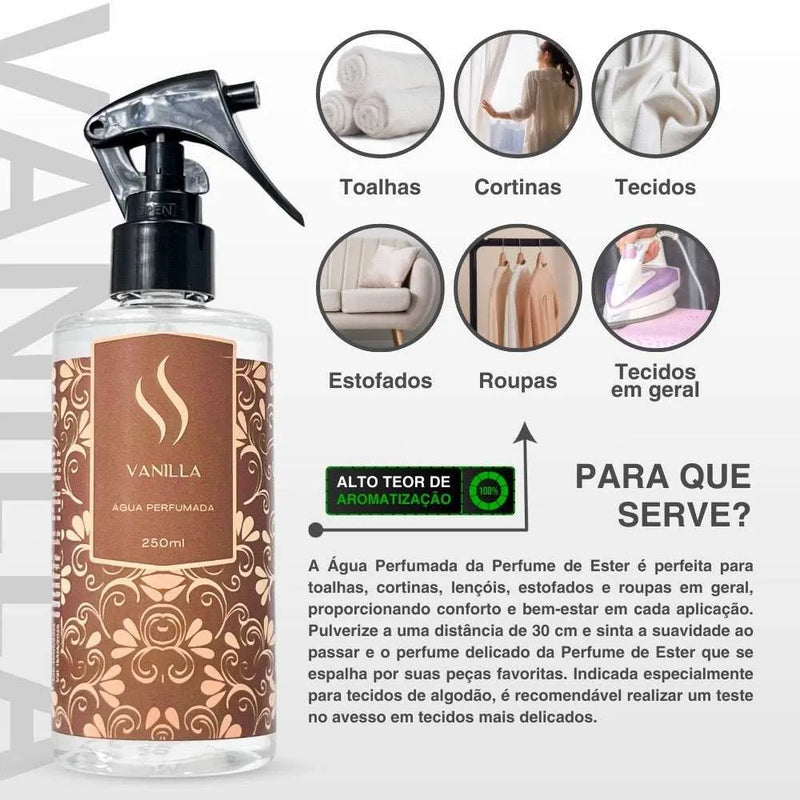 Água Perfumada Vanilla 250ml - Perfume de Ester - Perfume de Ester