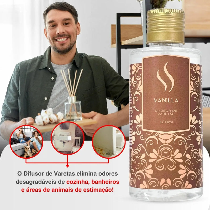 Difusor de Varetas Refil - Vanilla 120ml - Perfume de Ester