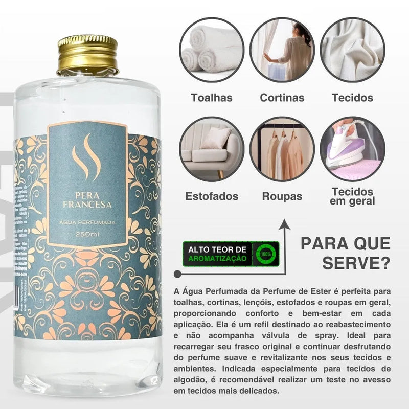 Refil de Água Perfumada Pera Francesa 500ml - Perfume de Ester - Perfume de Ester