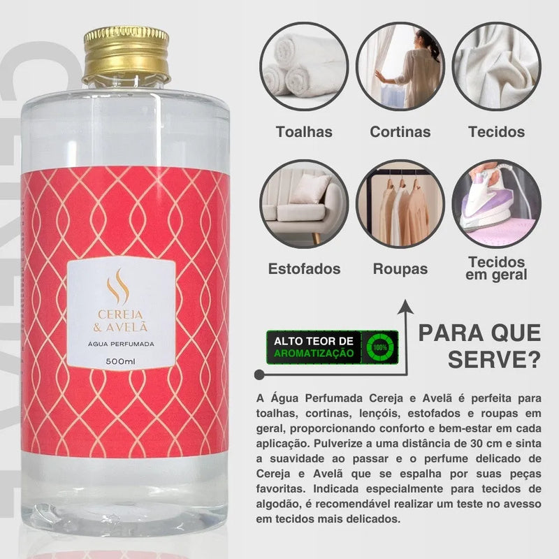 Refil de Água Perfumada Cereja e Avelã 500ml - Perfume de Ester - Perfume de Ester