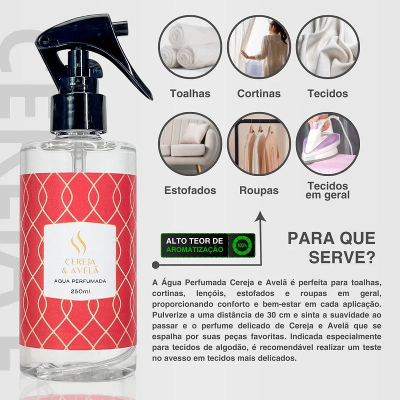 Água Perfumada Cereja e Avelã 250ml - Perfume de Ester - Perfume de Ester