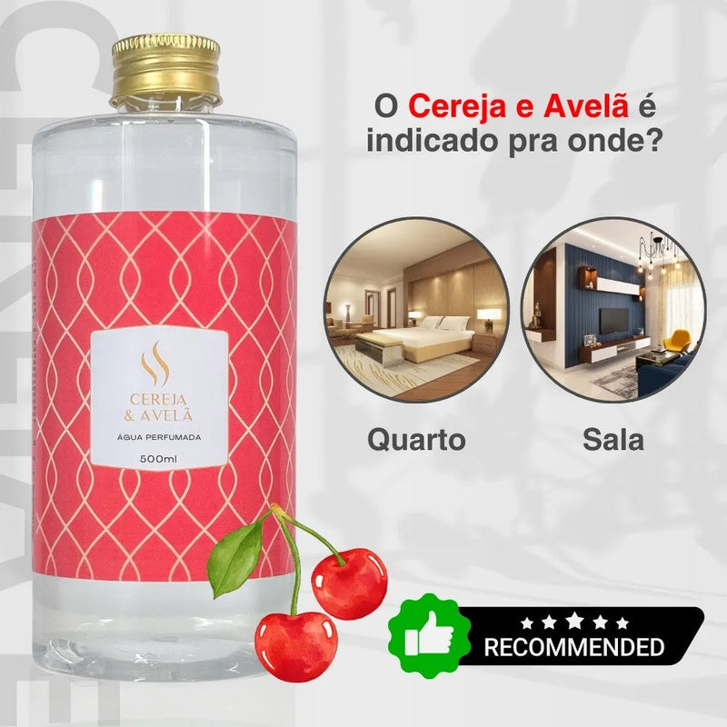 Refil de Água Perfumada Cereja e Avelã 500ml - Perfume de Ester - Perfume de Ester