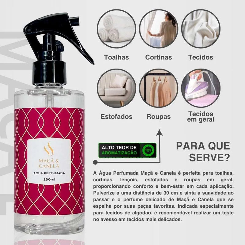 Água Perfumada Maçã e Canela 250ml - Perfume de Ester - Perfume de Ester