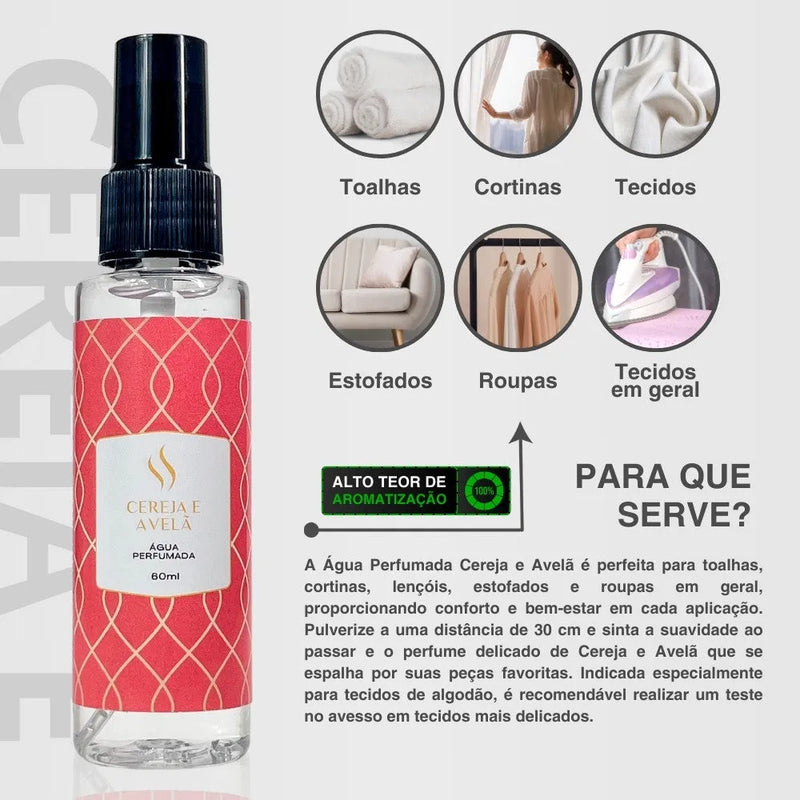 Água Perfumada Cereja e Avelã 60ml - Perfume de Ester - Perfume de Ester