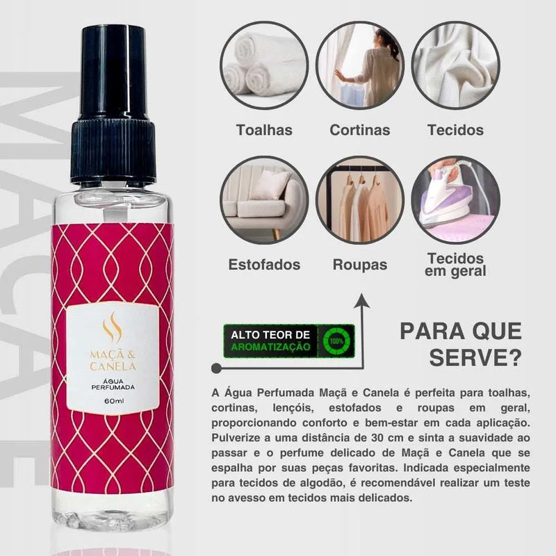 Água Perfumada Maçã e Canela 60ml - Perfume de Ester - Perfume de Ester