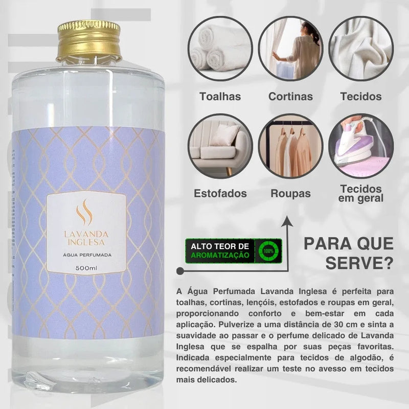 Refil de Água Perfumada Lavanda Inglesa 500ml - Perfume de Ester - Perfume de Ester