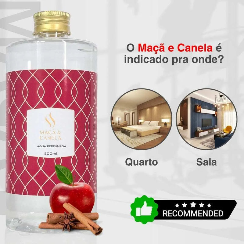 Refil de Água Perfumada Maçã e Canela 500ml - Perfume de Ester - Perfume de Ester