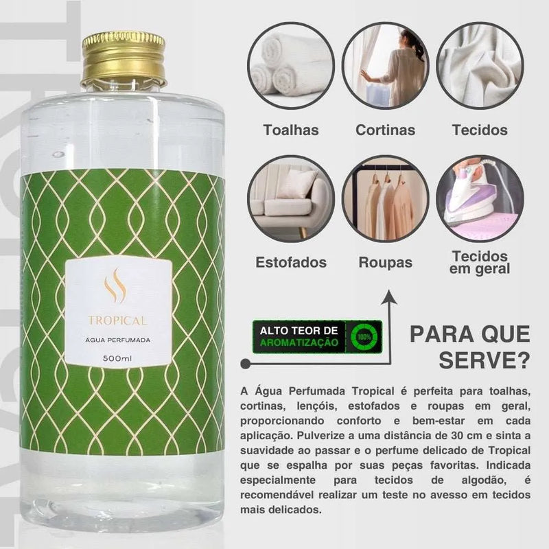 Refil de Água Perfumada Tropical 500ml - Perfume de Ester - Perfume de Ester