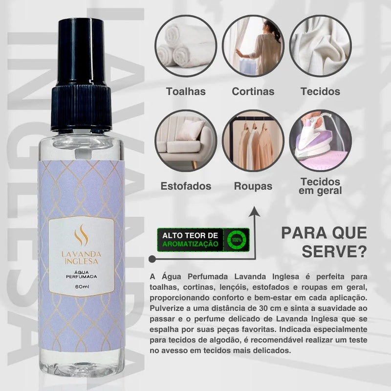 Água Perfumada Lavanda Inglesa 60ml - Perfume de Ester - Perfume de Ester