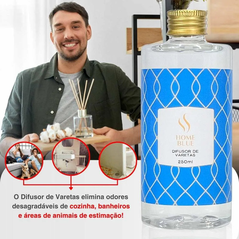 Difusor de Varetas Refil - Home Blue 250ml - Perfume de Ester