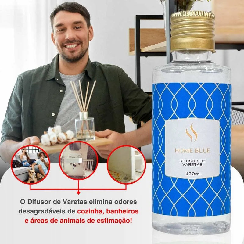 Difusor de Varetas Refil - Home Blue 120ml - Perfume de Ester