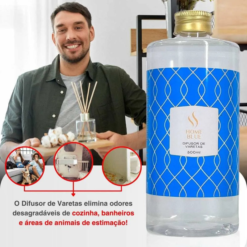 Difusor de Varetas Refil - Home Blue 500ml - Perfume de Ester