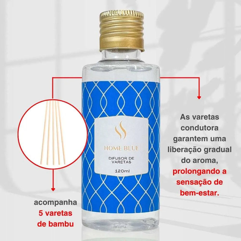 Difusor de Varetas Refil - Home Blue 120ml - Perfume de Ester