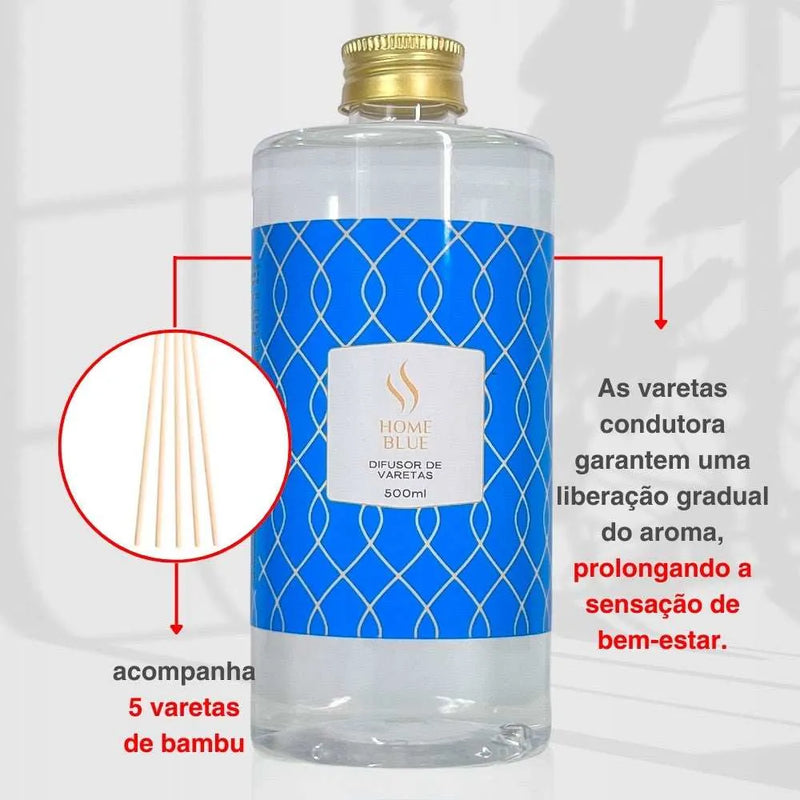 Difusor de Varetas Refil - Home Blue 500ml - Perfume de Ester