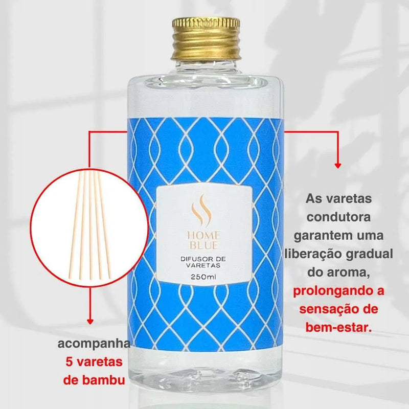 Difusor de Varetas Refil - Home Blue 250ml - Perfume de Ester