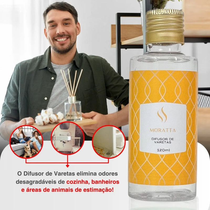 Difusor de Varetas Refil - Moratta 120ml - Perfume de Ester