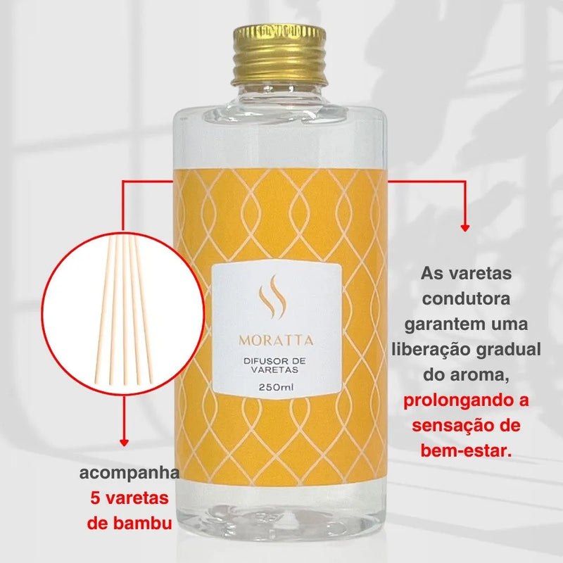 Difusor de Varetas Refil - Moratta 250ml - Perfume de Ester