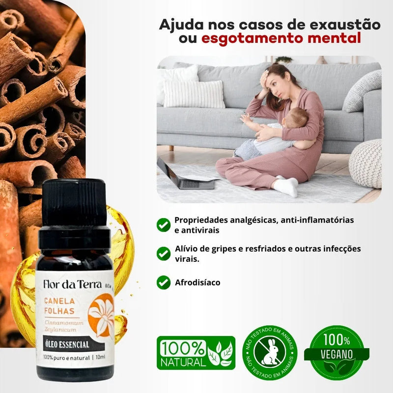 Óleo Essencial Canela Folhas 10ml - Perfume de Ester