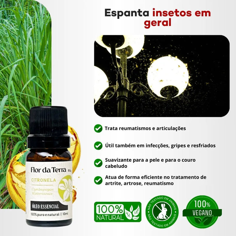 Óleo Essencial Citronela 10ml - Perfume de Ester