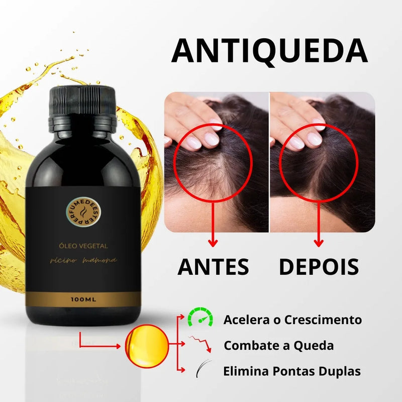 Óleo Vegetal de Rícino Mamona Antiqueda 100ml - Perfume de Ester