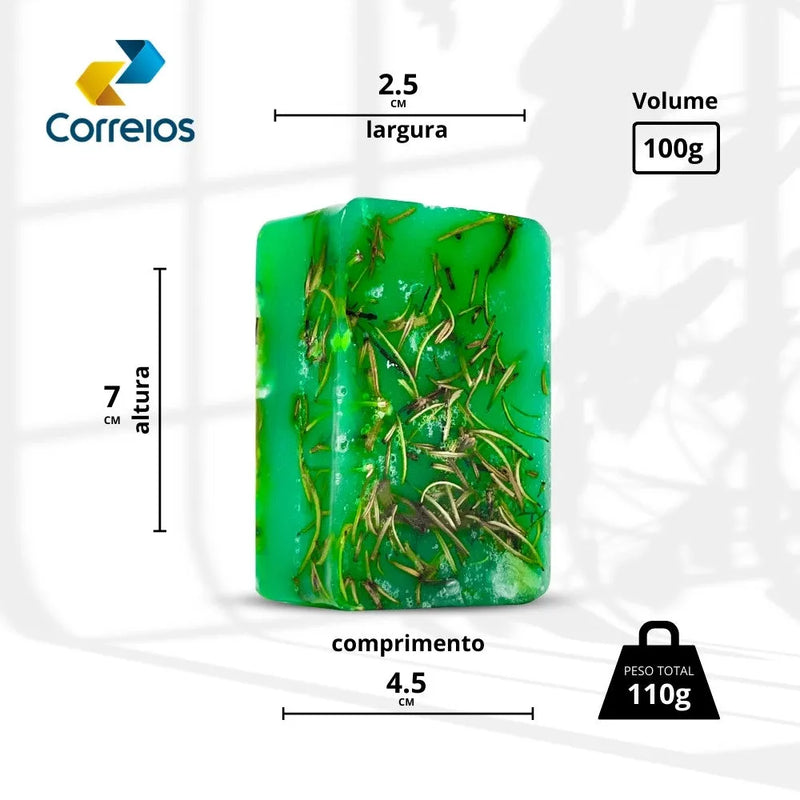 Sabonete Fitoterápico de Alecrim, Arruda e Sal Grosso 100g - Perfume de Ester - Perfume de Ester