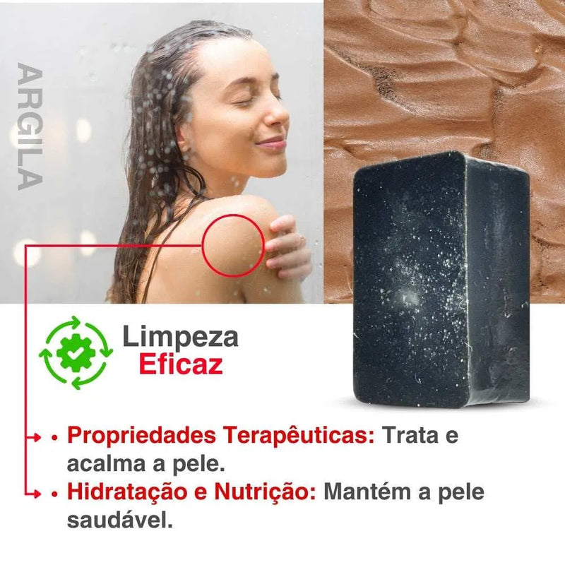 Sabonete Fitoterápico de Argila Cinza/Verde 100g - Perfume de Ester - Perfume de Ester