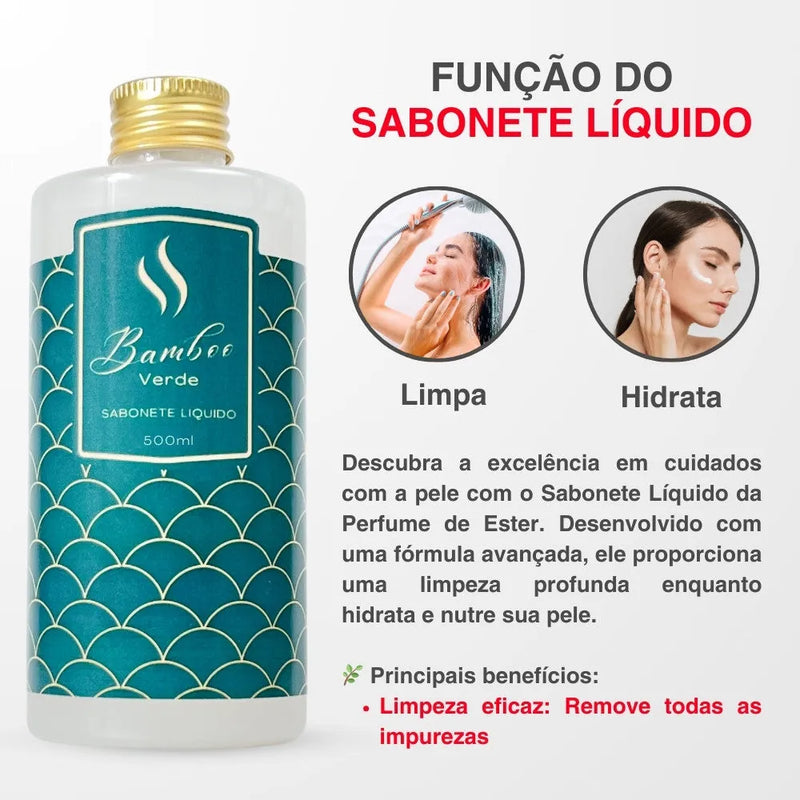 Sabonete Líquido Hidratante Refil - Bamboo Verde 500ml - Perfume de Ester