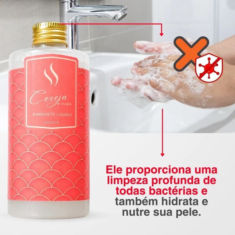 Sabonete Líquido Hidratante Refil - Cereja e Avelã 500ml - Perfume de Ester