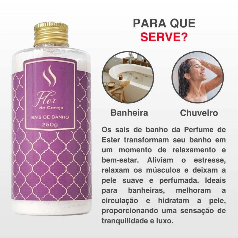 Sais de Banho Flor de Cereja 250g - Perfume de Ester