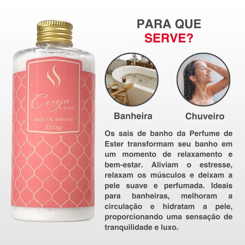 Sais de Banho Cereja e Avelã 250g - Perfume de Ester