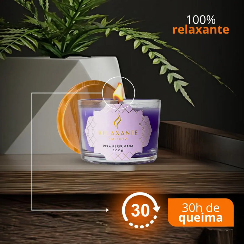 Vela Perfumada com Óleo Essencial Relaxante 100g - Perfume de Ester