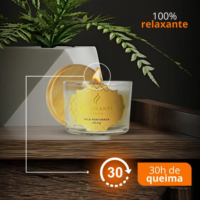 Vela Perfumada com Óleo Essencial Anti-Ansiedade 100g - Perfume de Ester