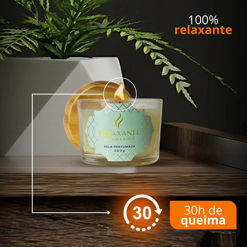 Vela Perfumada com Óleo Essencial Concetração 100g - Perfume de Ester